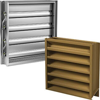 Stationary Louver (Model ESD-635) and Insulated Thermally Broken Damper (Model ICD-45)